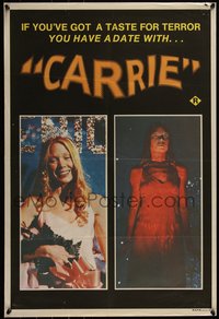 6r0361 CARRIE Aust special poster 1977 Stephen King, Spacek before and after her bloodbath at the prom!