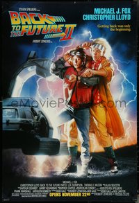 6r0622 BACK TO THE FUTURE II advance 1sh 1989 Michael J. Fox & Christopher Lloyd by Drew Struzan!