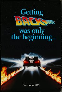 6r0623 BACK TO THE FUTURE II teaser 1sh 1989 great image of the Delorean time machine!