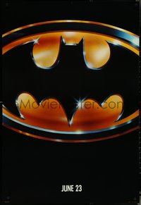 6r0630 BATMAN teaser 1sh 1989 directed by Tim Burton, cool image of Bat logo, matte finish!