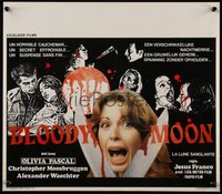 6r0410 BLOODY MOON Belgian 1981 Jess Franco's Die Sage des Todes, Olivia Pascal & scissors, rare!