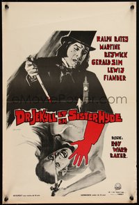 6r0413 DR. JEKYLL & SISTER HYDE Belgian 1972 crazed Ralph Bates stabbing woman to death, rare!