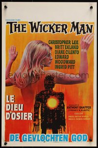 6r0432 WICKER MAN Belgian 1974 different art of sexy naked Britt Ekland, cult classic!