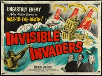 6r0042 INVISIBLE INVADERS British quad 1959 Earth has 24 hours to surrender, different & ultra rare!