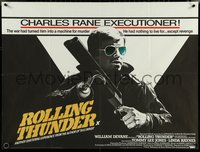 6r0053 ROLLING THUNDER British quad 1977 image of crazed veteran William Devane w/hook, ultra rare!