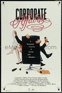 6r0100 CORPORATE AFFAIRS 24x36 video poster 1991 Peter Scolari, Mary Crosby, wacky sexy image!