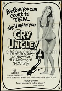 6r0681 CRY UNCLE 26x37 1sh R1970s pre-Rocky director John Avildsen, sexy, rare!