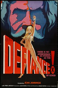 6r0690 DEFIANCE OF GOOD 1sh 1974 Jean Jennings, Fred J. Lincoln, cool sexy artwork!