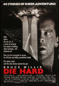 6r0693 DIE HARD 1sh 1988 Bruce Willis versus twelve terrorists, 40 stories of sheer adventure!