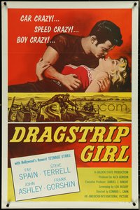 6r0697 DRAGSTRIP GIRL 1sh 1957 Hollywood's newest teen stars are car crazy, speed crazy & boy crazy!