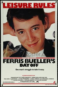 6r0715 FERRIS BUELLER'S DAY OFF 1sh 1986 c/u of Matthew Broderick in John Hughes teen classic!