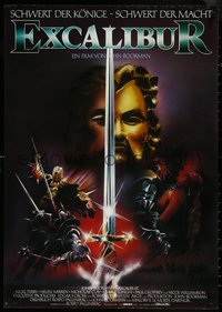 6r0112 EXCALIBUR German 1981 John Boorman directed, Peak art of Robert Addie as Mordred in mask!