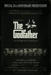 6r0733 GODFATHER foil heavy stock 1sh R1997 Marlon Brando & cat in Francis Ford Coppola crime classic!