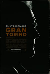 6r0735 GRAN TORINO advance DS 1sh 2008 cool shadowy silhouette profile of Clint Eastwood!