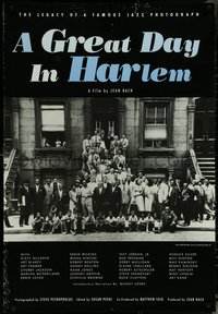 6r0737 GREAT DAY IN HARLEM 1sh 1994 great portrait of jazz musicians & family in New York!