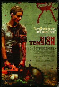 6r0747 HIGH TENSION video poster 2003 Haute Tension, Maiwenn, Cecille De France w/ saw, ultra rare!