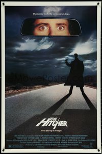 6r0748 HITCHER 1sh 1986 creepy hitchhiker Rutger Hauer, C. Thomas Howell, never pick-up a stranger!