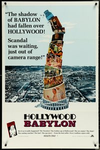 6r0749 HOLLYWOOD BABYLON 25x38 1sh 1972 Van Guylder directed, Tinseltown sexy scandals & orgies!