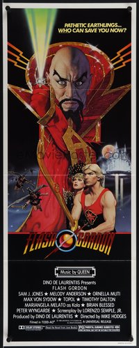 6r0254 FLASH GORDON insert 1980 Amsel art of Sam Jones, Melody Anderson & Max Von Sydow!