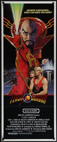 6r0255 FLASH GORDON int'l insert 1980 Amsel art of Sam Jones, Melody Anderson & Max Von Sydow!