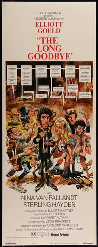 6r0262 LONG GOODBYE style C insert 1973 Elliott Gould as Philip Marlowe, great Jack Davis artwork!