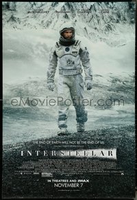 6r0767 INTERSTELLAR advance DS 1sh 2014 Matthew McConaughey, Anne Hathaway, Jessica Chastain!