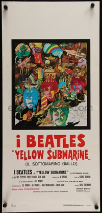 6r0325 YELLOW SUBMARINE Italian locandina R1980s Beatles John, Paul, Ringo & George, different!