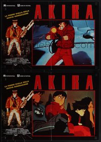 6r0576 AKIRA 4 Italian 17x25 pbustas 1992 Katsuhiro Otomo classic sci-fi anime, Neo-Tokyo!