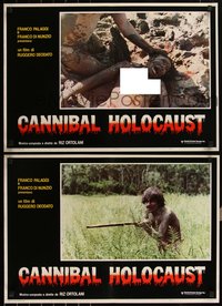 6r0534 CANNIBAL HOLOCAUST 8 Italian 18x26 pbustas 1985 gruesome images, ultra rare country of origin!