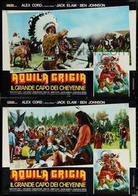 6r0538 GRAYEAGLE 8 Italian 19x27 pbustas 1978 Iron Eyes Cody, Ben Johnson, ultra rare!