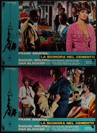 6r0541 LADY IN CEMENT 8 Italian 18x27 pbustas 1968 Sinatra with a .45 & Welch w/ a 37-22-35!