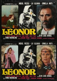 6r0566 LEONOR group of 6 Italian 18x27 pbustas 1975 Ullman, Piccoli, directed by Juan Luis Bunuel!