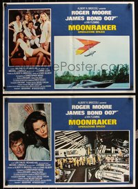 6r0544 MOONRAKER 8 Italian 18x26 pbustas 1979 images of Roger Moore as James Bond!