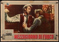 6r0589 HIGH NOON Italian 14x19 pbusta 1952 Gary Cooper was too proud to run, Zinnemann, ultra rare!