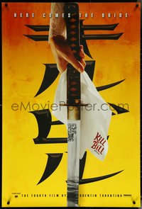 6r0780 KILL BILL: VOL. 1 foil teaser DS 1sh 2003 Tarantino, Thurman, katana, here comes the bride!