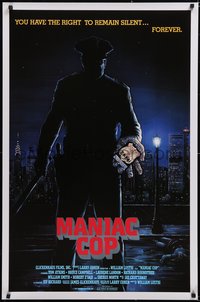 6r0808 MANIAC COP int'l 1sh 1988 Tom Atkins, Bruce Campbell, you can remain silent forever!