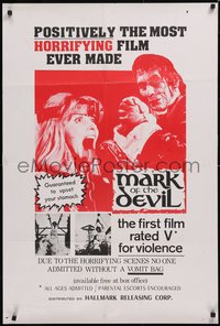 6r0810 MARK OF THE DEVIL 1sh 1972 Hexen bis aufs Blut gequalt, horrifying exorcism!