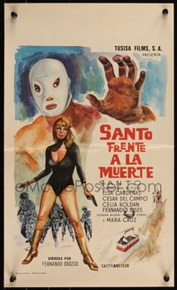 6r0336 SANTO FRENTE A LA MUERTE Mexican WC 1969 Mexican masked wrestler, different & ultra rare!