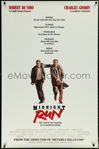 6r0822 MIDNIGHT RUN advance 1sh 1988 Robert De Niro with Charles Grodin who stole $15 million!