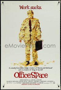 6r0840 OFFICE SPACE advance DS 1sh 1999 directed by Mike Judge, Stephen Root covered in post-its!