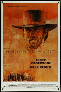 6r0848 PALE RIDER 1sh 1985 close-up artwork of cowboy Clint Eastwood by C. Michael Dudash!