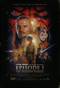 6r0855 PHANTOM MENACE style B fan club 1sh 1999 George Lucas, Star Wars Episode I, Drew Struzan art!