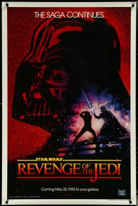 6r0884 RETURN OF THE JEDI dated teaser 1sh 1983 George Lucas' Revenge of the Jedi, Drew Struzan art!