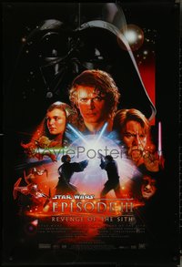 6r0888 REVENGE OF THE SITH style B DS 1sh 2005 Star Wars Episode III, cool art by Drew Struzan!