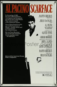 6r0905 SCARFACE 1sh 1983 Al Pacino as Tony Montana, Brian De Palma, Oliver Stone classic!