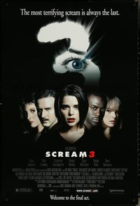 6r0909 SCREAM 3 1sh 2000 Wes Craven, Neve Campbell, Courteney Cox, Arquette, Parker Posey, Richmond