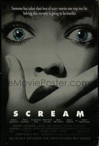 6r0907 SCREAM 1sh 1996 directed by Wes Craven, someone has taken scary movies too far!