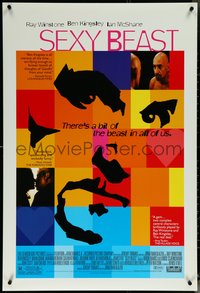 6r0916 SEXY BEAST DS 1sh 2000 Ray Winstone, Ian McShane, cool art of Ben Kingsley!