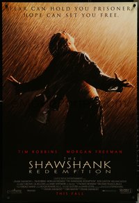 6r0918 SHAWSHANK REDEMPTION advance 1sh 1994 escaped prisoner Tim Robbins in rain, Stephen King