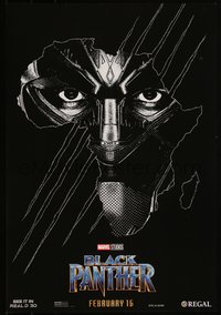 6r0354 BLACK PANTHER #275/2000 mini poster 2018 Boseman in the title role as T'Challa, ultra rare!